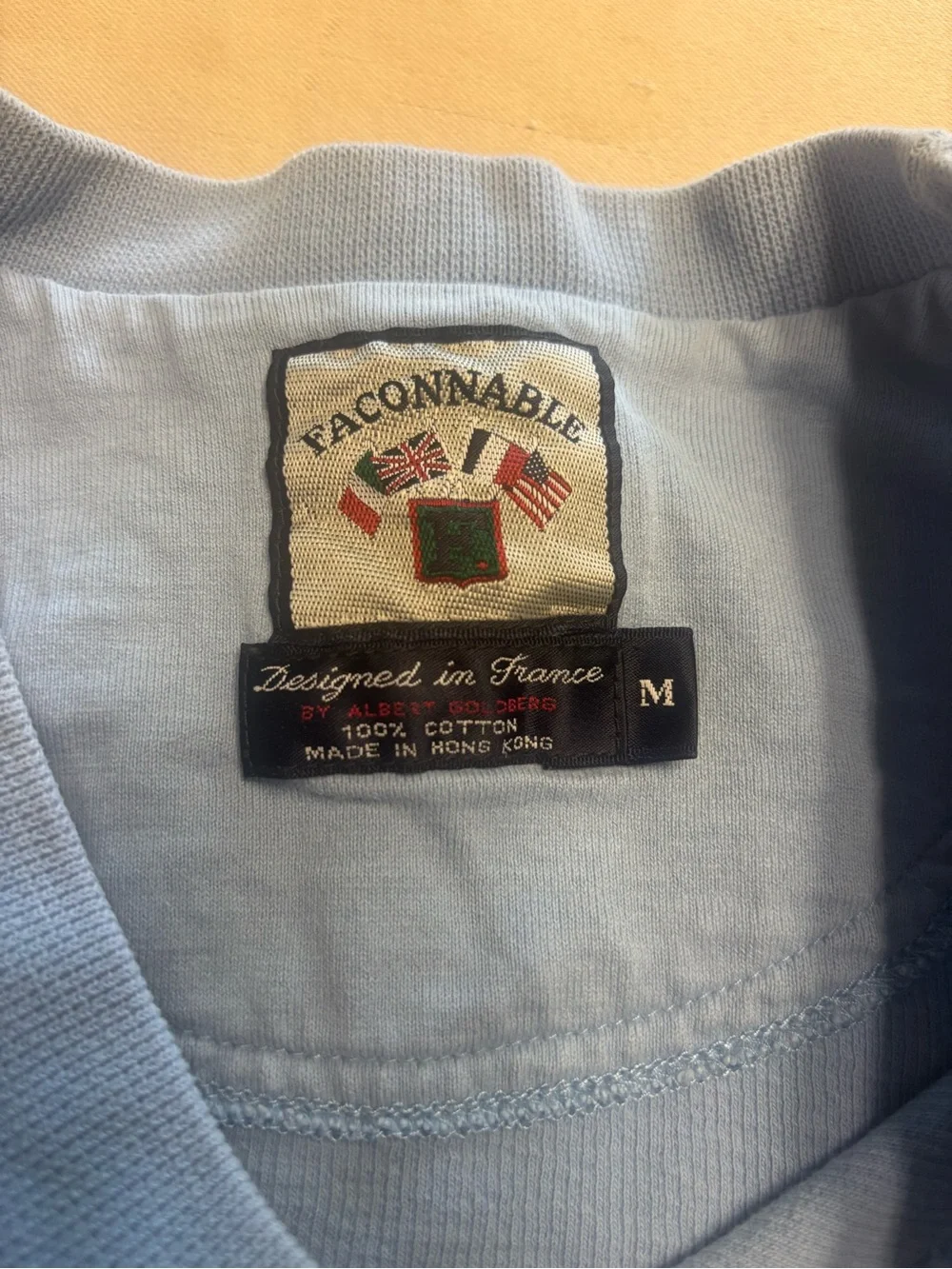 Vtg Faconnable Pullover Sweatshirt Sweater Mens Sz M Blue Crew Neck Crest Logo